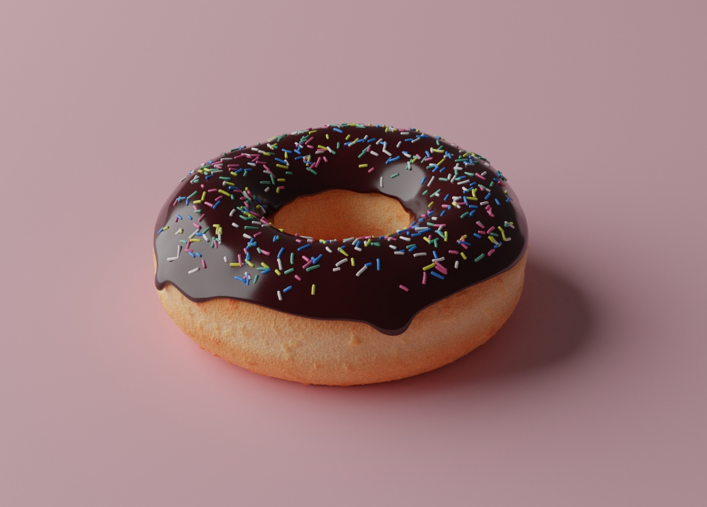 Realistic donut created with Blender